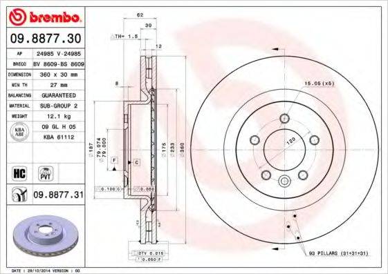 BRECO BV8609 Тормозной диск