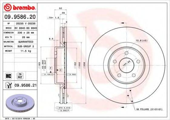 Тормозной диск BRECO BV 8845
