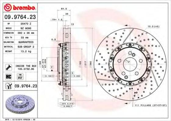 Тормозной диск BRECO BZ 9080