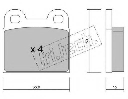 Комплект тормозных колодок, дисковый тормоз FRI.TECH. 002.1