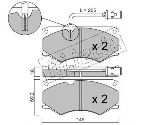 FRI.TECH. 0162 Комплект тормозных колодок, дисковый тормоз