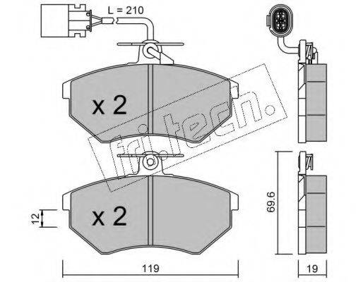 Комплект тормозных колодок, дисковый тормоз FRI.TECH. 052.1