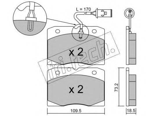 Комплект тормозных колодок, дисковый тормоз FRI.TECH. 053.2