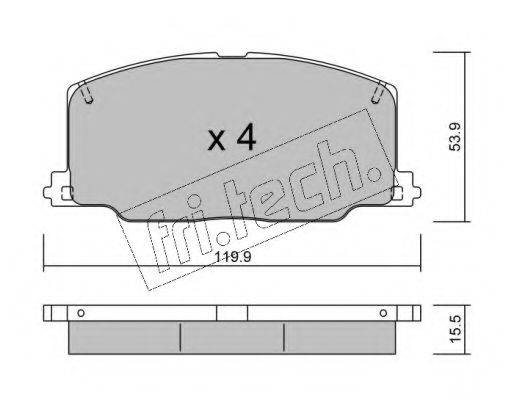 Комплект тормозных колодок, дисковый тормоз FRI.TECH. 069.0