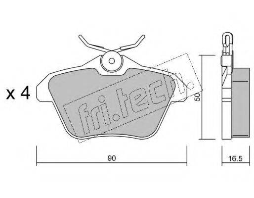 FRI.TECH. 1150 Комплект тормозных колодок, дисковый тормоз