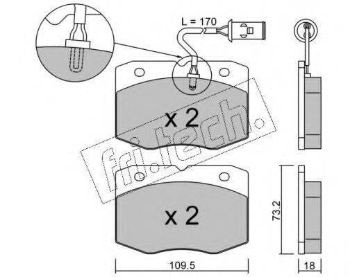 FRI.TECH. 1410 Комплект тормозных колодок, дисковый тормоз