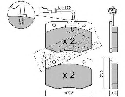 Комплект тормозных колодок, дисковый тормоз FRI.TECH. 141.1