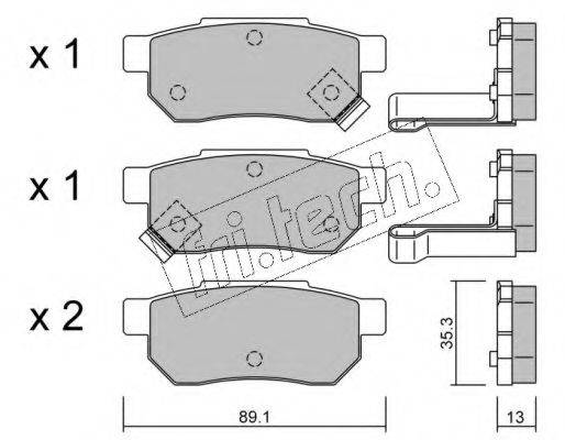 Комплект тормозных колодок, дисковый тормоз FRI.TECH. 173.1