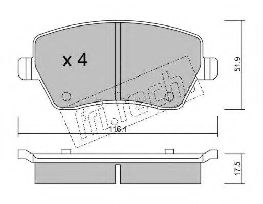 Комплект тормозных колодок, дисковый тормоз FRI.TECH. 501.0