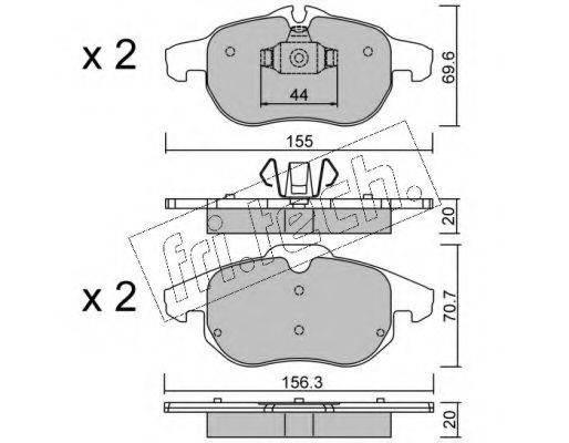 FRI.TECH. 5560 Комплект тормозных колодок, дисковый тормоз