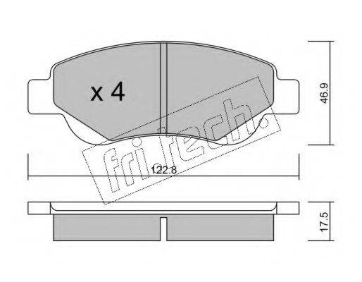 Комплект тормозных колодок, дисковый тормоз FRI.TECH. 653.0