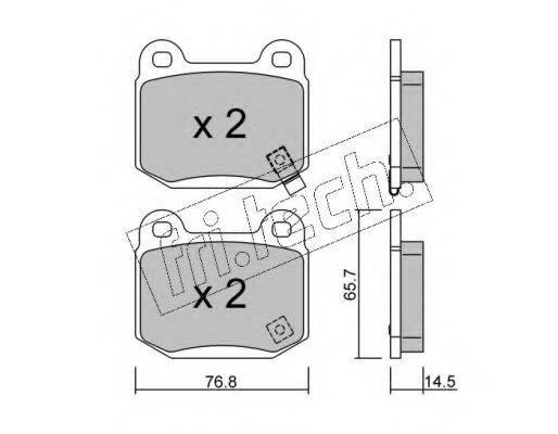 Комплект тормозных колодок, дисковый тормоз FRI.TECH. 755.0