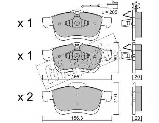 Комплект тормозных колодок, дисковый тормоз FRI.TECH. 840.0