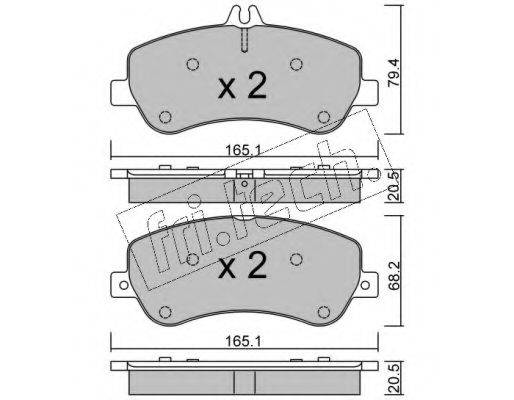Комплект тормозных колодок, дисковый тормоз FRI.TECH. 841.0