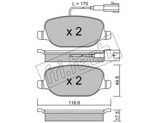 FRI.TECH. 7201 Комплект тормозных колодок, дисковый тормоз