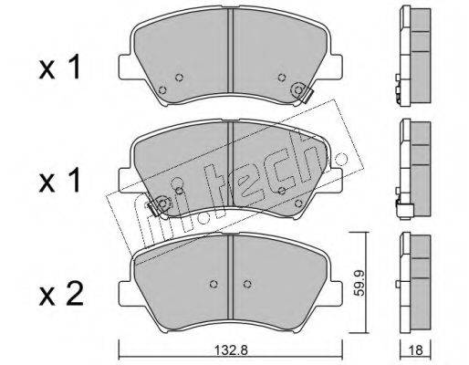 Комплект тормозных колодок, дисковый тормоз FRI.TECH. 960.0