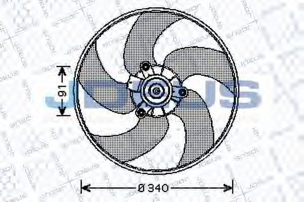 Вентилятор, охлаждение двигателя JDEUS EV210300