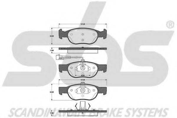 SBS 1501222339 Комплект тормозных колодок, дисковый тормоз