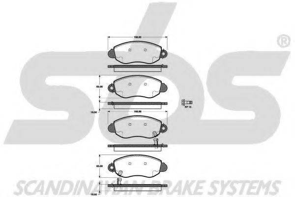 Комплект тормозных колодок, дисковый тормоз SBS 1501222559