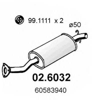 ASSO 026032 Средний глушитель выхлопных газов