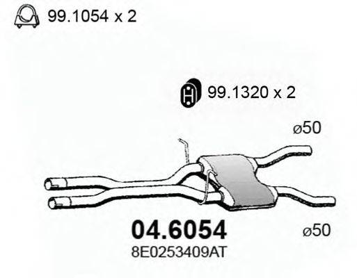 Средний глушитель выхлопных газов ASSO 04.6054