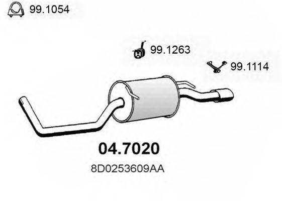 Глушитель выхлопных газов конечный ASSO 04.7020