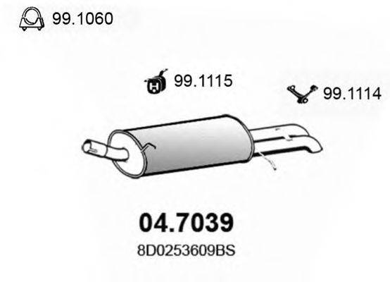 Глушитель выхлопных газов конечный ASSO 04.7039