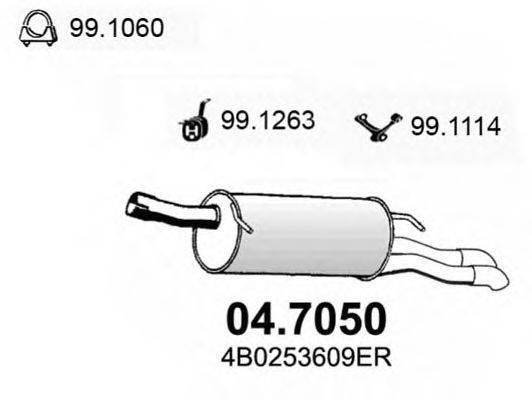 Глушитель выхлопных газов конечный ASSO 04.7050