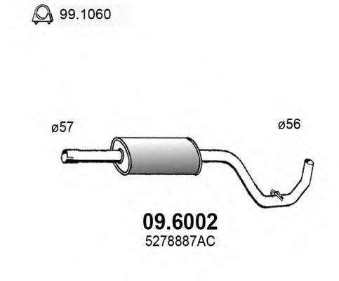 ASSO 096002 Средний глушитель выхлопных газов