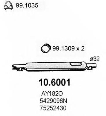 ASSO 106001 Средний глушитель выхлопных газов