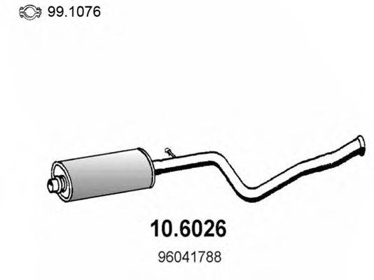 ASSO 106026 Средний глушитель выхлопных газов