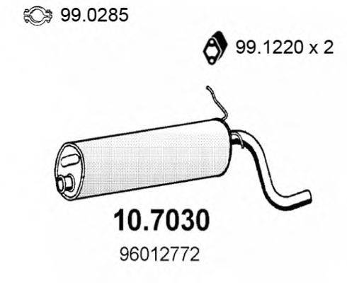 Глушитель выхлопных газов конечный ASSO 10.7030