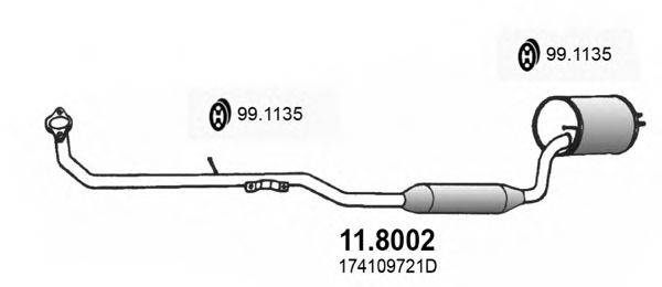 Средний / конечный глушитель ОГ ASSO 11.8002