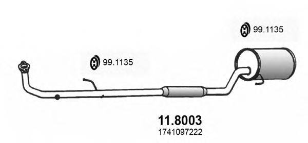 ASSO 118003 Средний / конечный глушитель ОГ