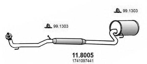 ASSO 118005 Средний / конечный глушитель ОГ