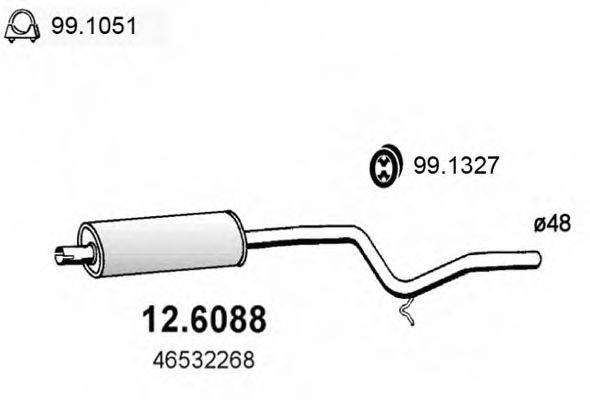 ASSO 126088 Средний глушитель выхлопных газов