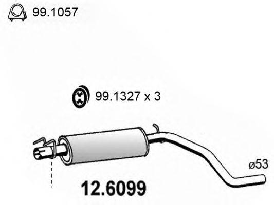 Средний глушитель выхлопных газов ASSO 12.6099