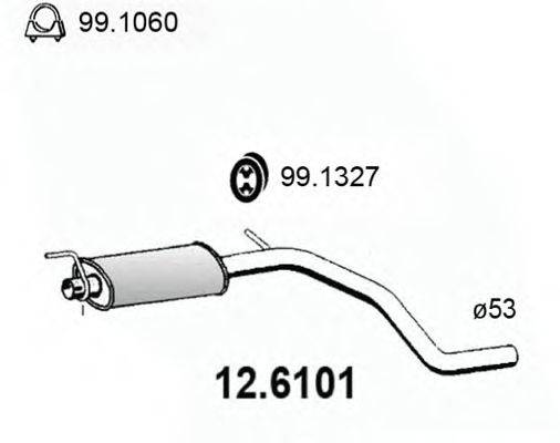 ASSO 126101 Средний глушитель выхлопных газов