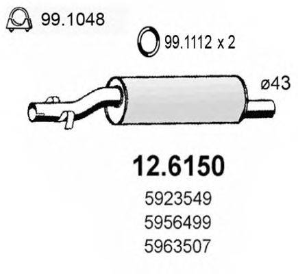 Средний глушитель выхлопных газов ASSO 12.6150