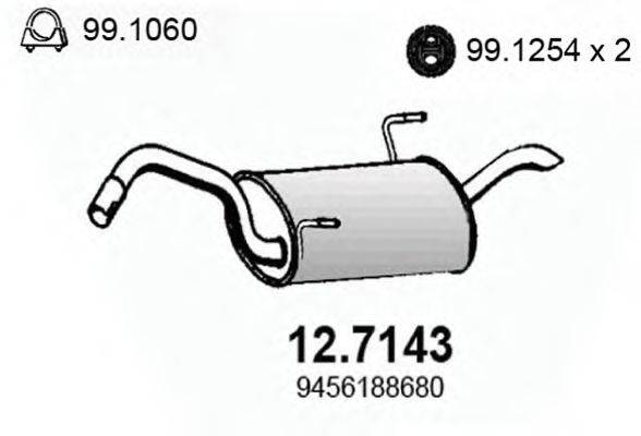 Глушитель выхлопных газов конечный ASSO 12.7143