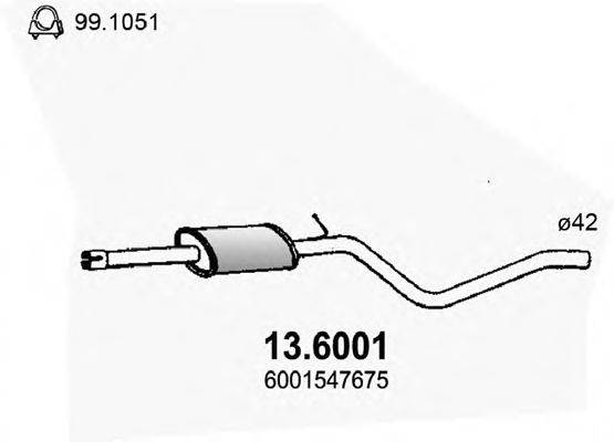 ASSO 136001 Средний глушитель выхлопных газов