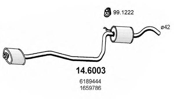 ASSO 146003 Средний глушитель выхлопных газов