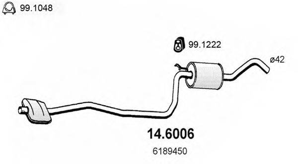 ASSO 146006 Средний глушитель выхлопных газов