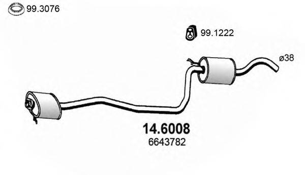 ASSO 146008 Средний глушитель выхлопных газов