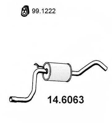 Средний глушитель выхлопных газов ASSO 14.6063
