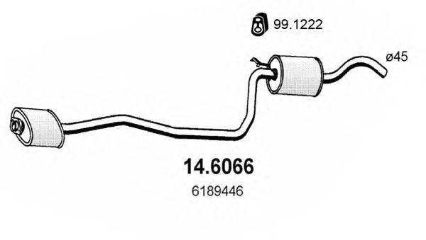 ASSO 146066 Средний глушитель выхлопных газов