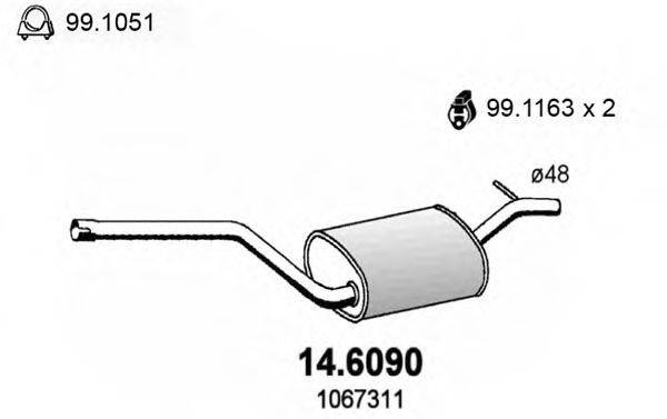 ASSO 146090 Средний глушитель выхлопных газов