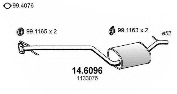 ASSO 146096 Средний глушитель выхлопных газов
