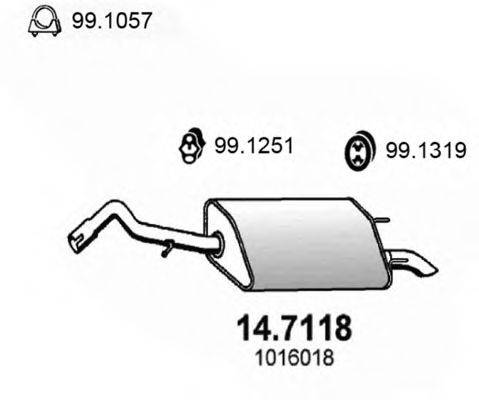 Глушитель выхлопных газов конечный ASSO 14.7118