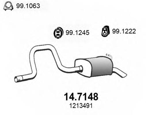 Глушитель выхлопных газов конечный ASSO 14.7148